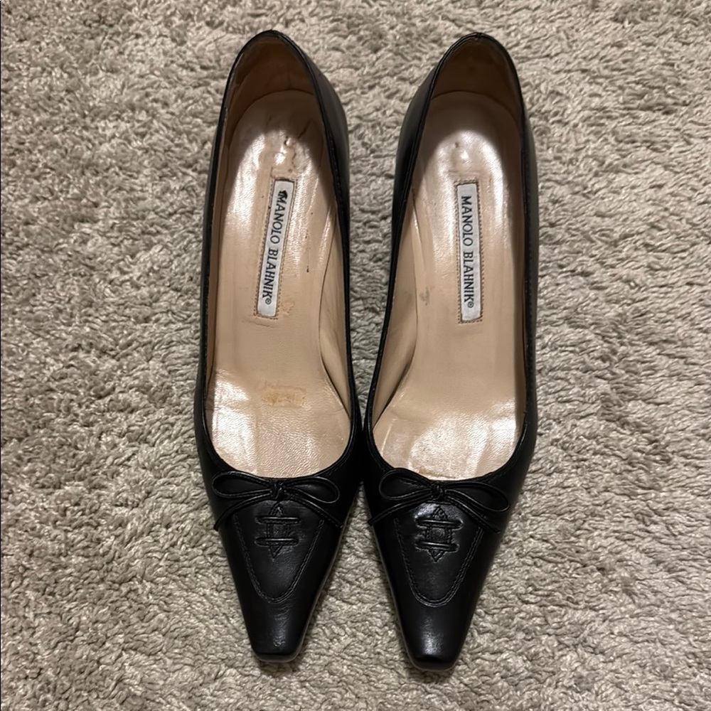Manolo Blahnik Black Heels Elegant Formal Shoes
